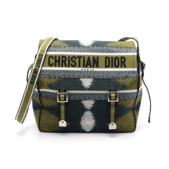 Dior Camp Shoulder Bag Canvas Khaki Green Multicolor - Picture 1 of 7